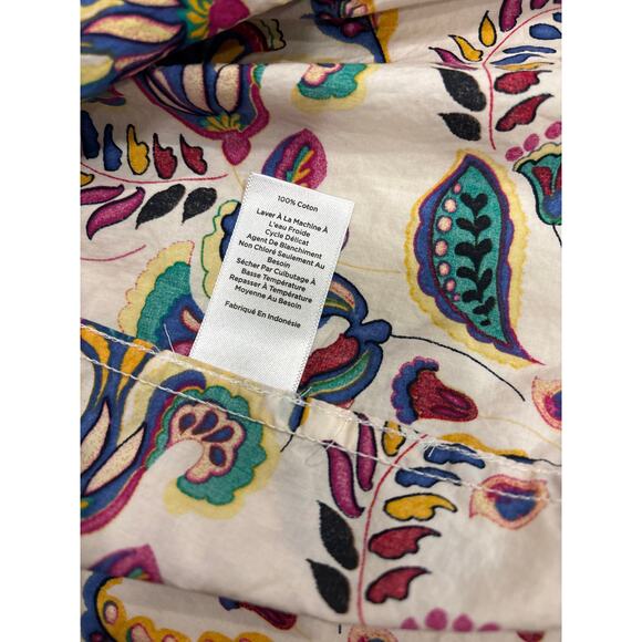 Talbots Women's Medium Colorful Floral Paisley Print Long Sleeve Button Up Shirt - Picture 4 of 10